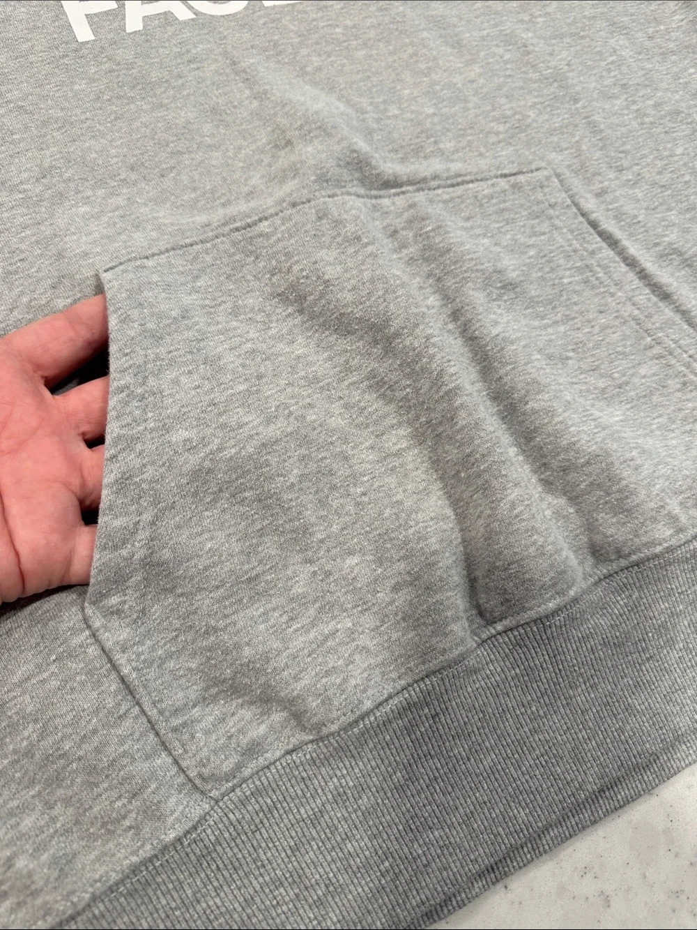 The North Face Men's Medium Gray w/ White Logo Sweatshirt Hoodie Casual Classic